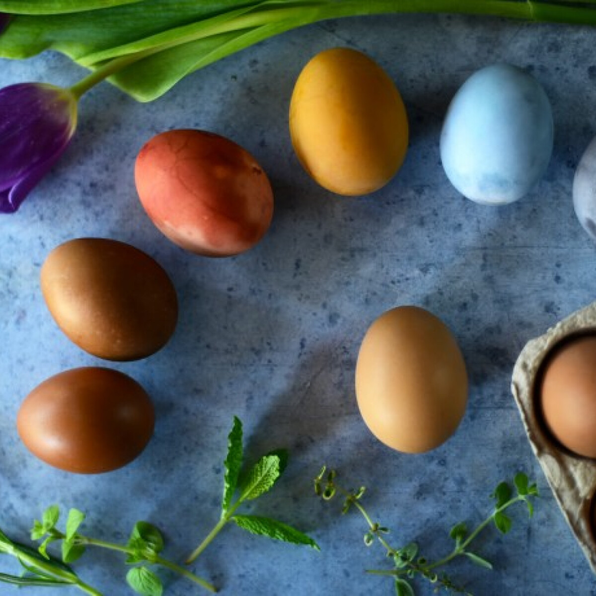 Videón mutatjuk meg, hogyan fess tojást zöldségek és fűszerek segítségével