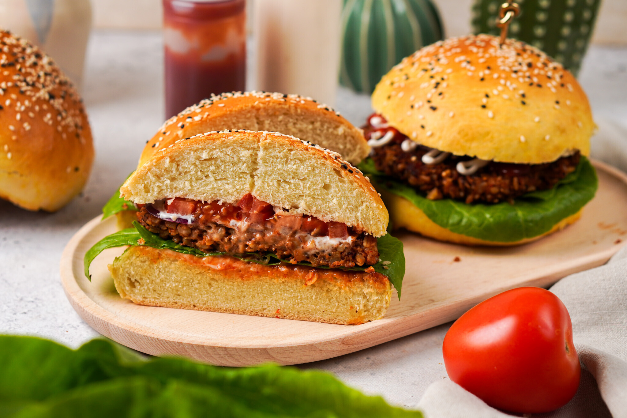 Húsmentes retró burger