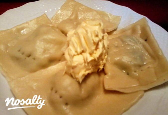 Medvehagymás ravioli