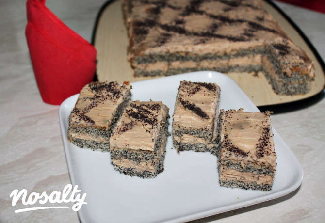 Egyszerű karamelles-tiramisu krémes mákos kocka