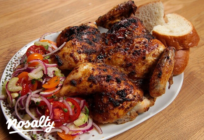 Piri-piri csirke paradicsomsalátával
