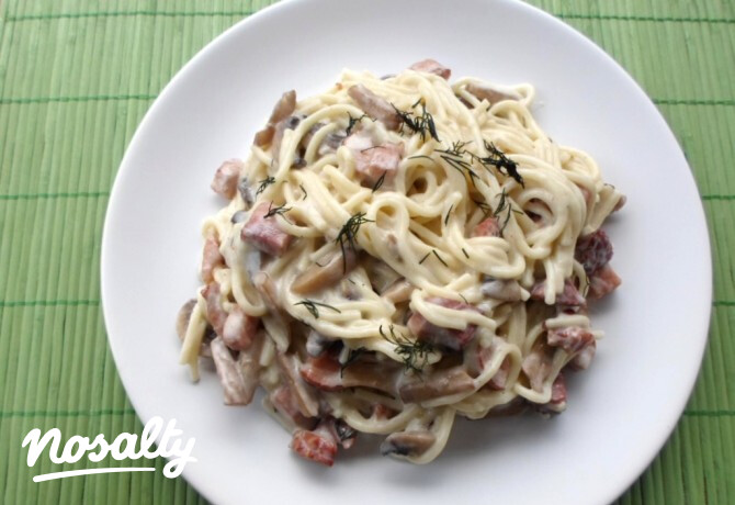 Sonkás kapros spagetti