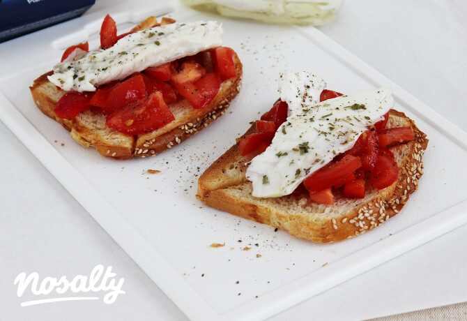 Bruschetta citromos-pácolt halfilével