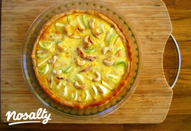 Almás-póréhagymás pite
