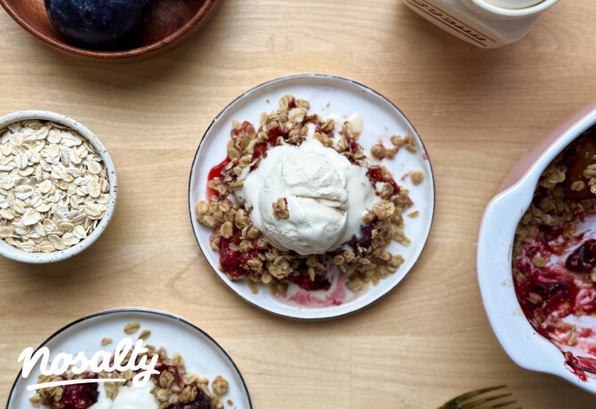 Szilvás crumble tejmentesen