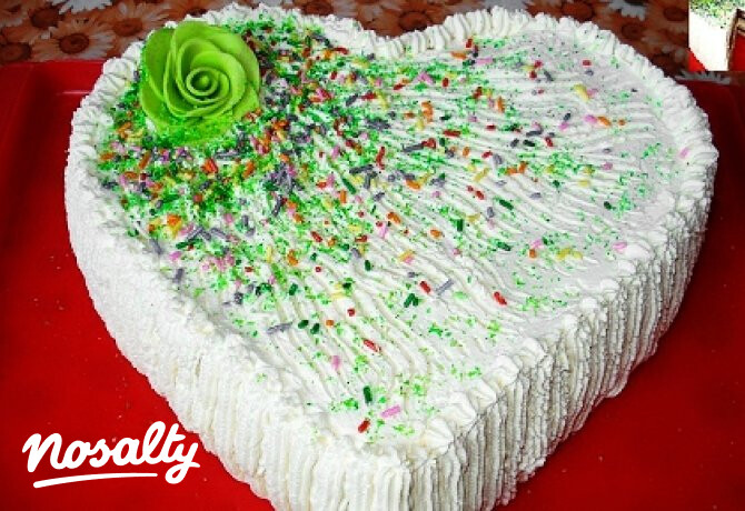 Kakaókrémes szívalakú torta