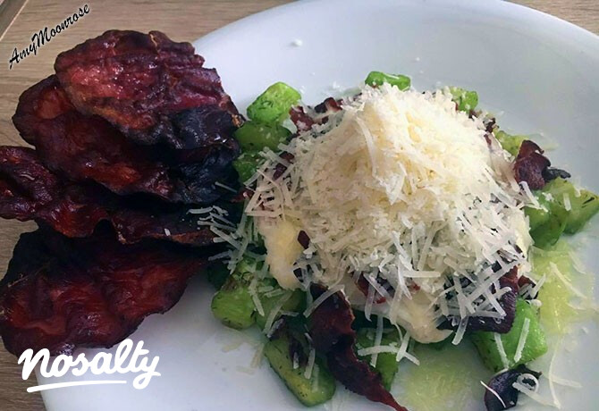 Parmezános tök baconchips-szel