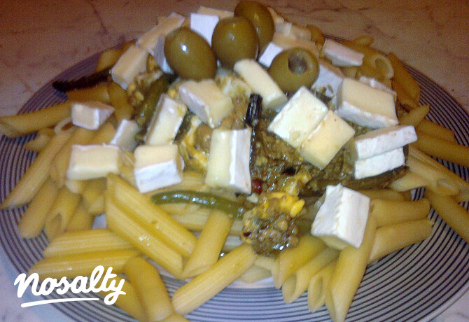 Halas-zöldbabos penne