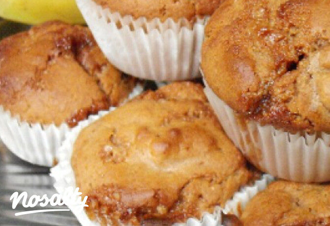 Karamellás-banános teljes kiőrlésű muffin