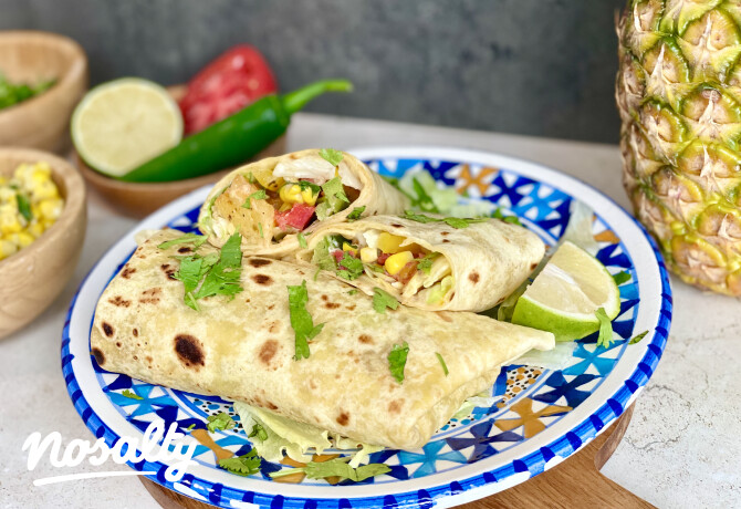 Sült ananászos burrito