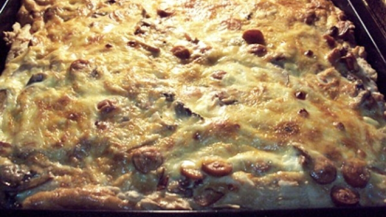 Baconös gombás pite leveles tésztából