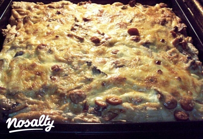 Baconös gombás pite leveles tésztából