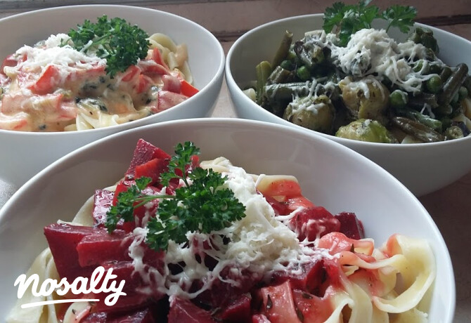Tagliatelle színes zöldségvariációkkal