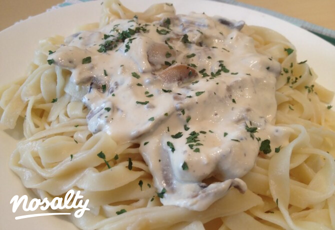 Tejszínes-gombás fusilli