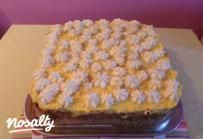 Diósguba-torta madártejkrémmel
