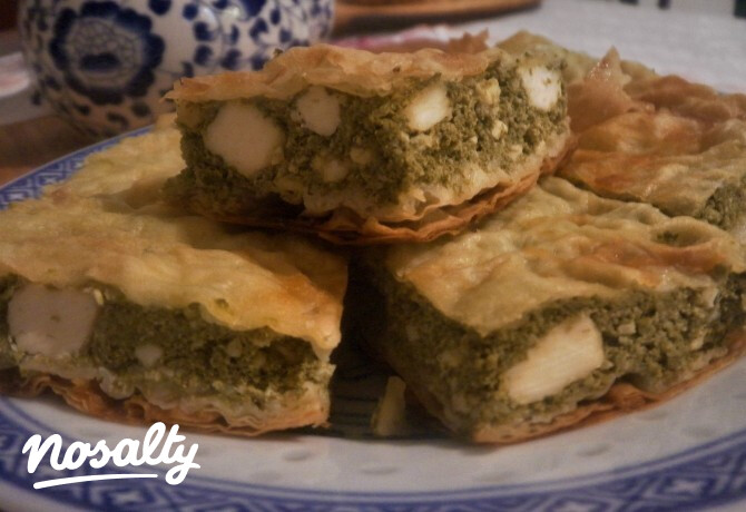 Spenótos-túrós rétes feta sajttal