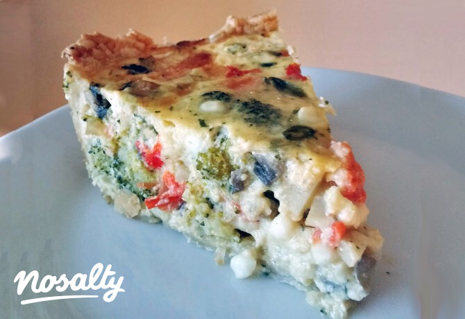 Zöldséges-túrós quiche