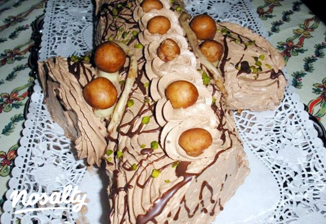Csokoládés fatörzs-torta