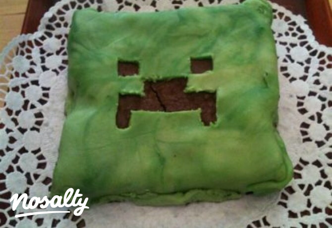 Minecraft Creeper brownie torta