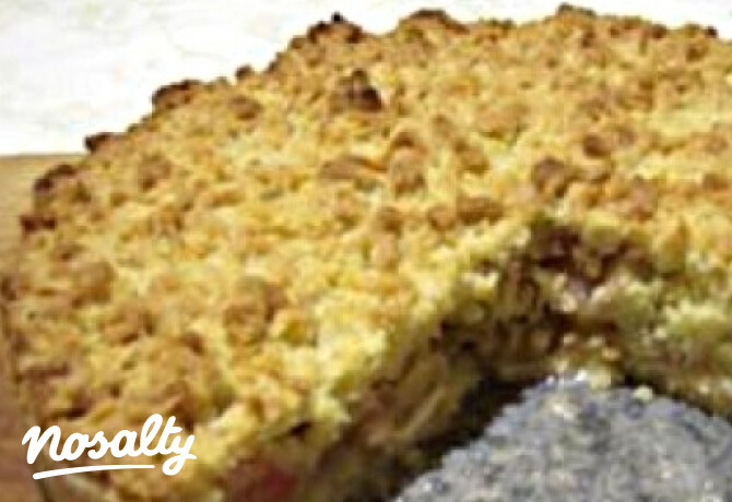 Rebarbarás-reszelt tésztás pite