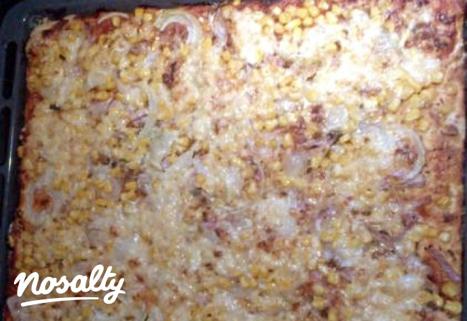 Kelesztés nélküli sonkás pizza