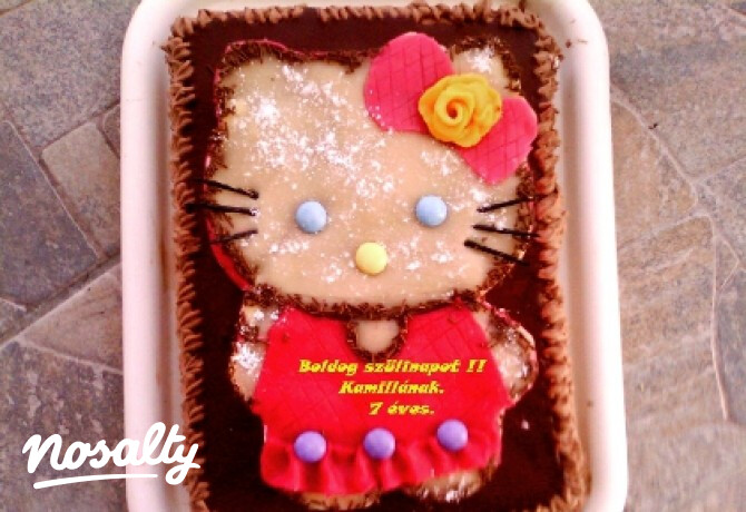 Mogyorókrémes Helló Kitty torta