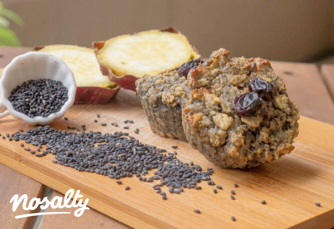 Fekete szezámmagos cukormentes édesburgonya muffin