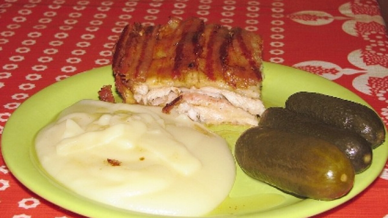 Csíkos hús krumplipürével
