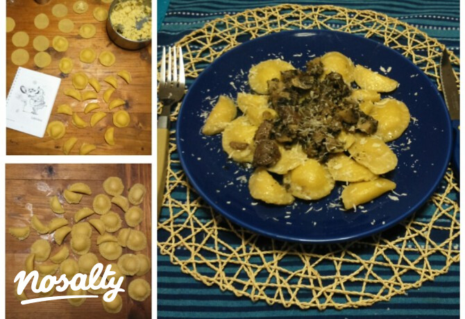 Krumplis tortelli mentás gombaraguval