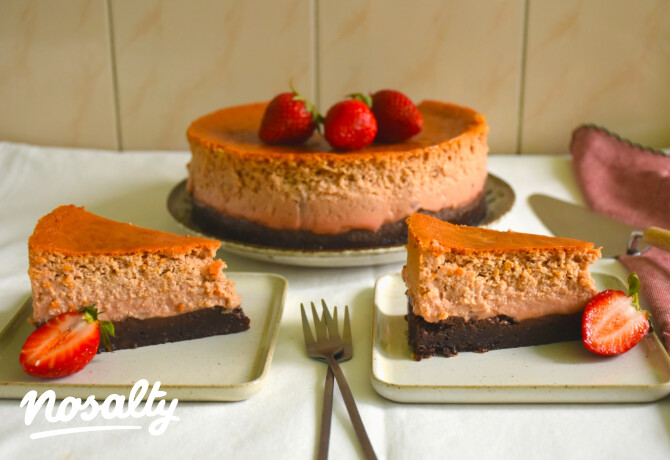 Epres sajttorta brownie-alappal