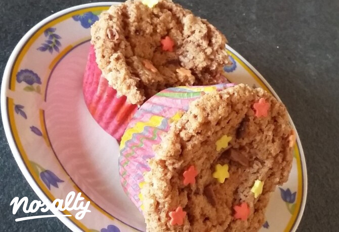Tojásmentes diós muffin