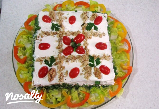 Csirkehúsos toast torta