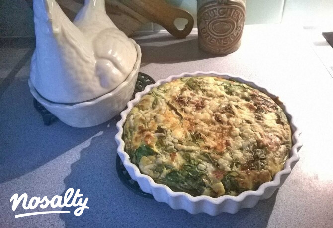 Tésztamentes spenót quiche