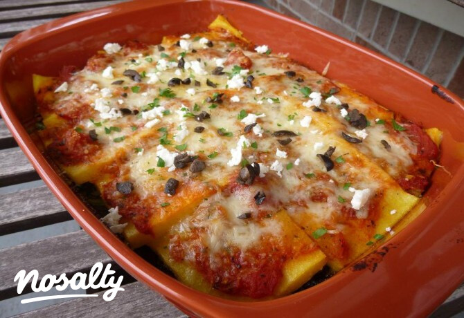 Lasagne stílusú puliszka rakottas
