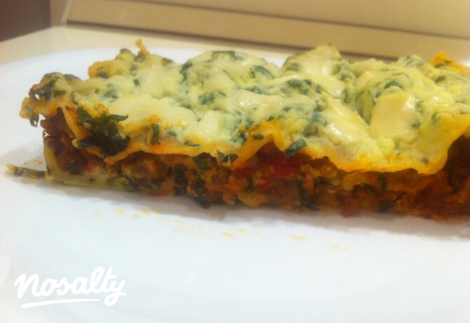 Medvehagymás-húsos lasagne