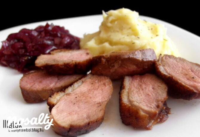 Mézes kacsamell steak lilahagymalekvárral