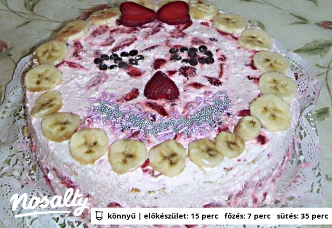 Vaníliás-tejszínhabos epertorta