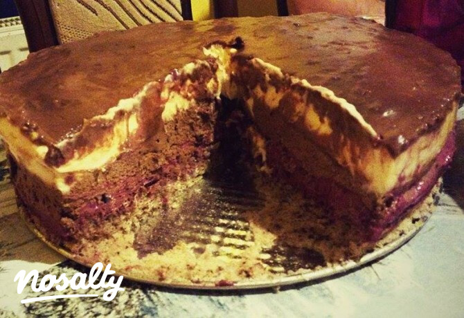 Krémes csokis-túrós torta