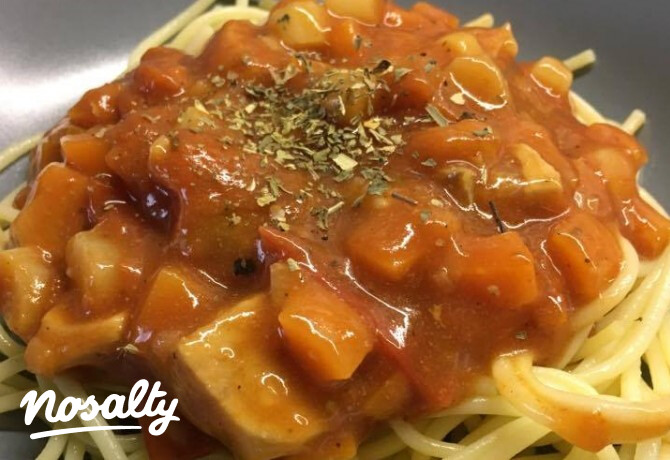 Spárgás-lazacos spagetti