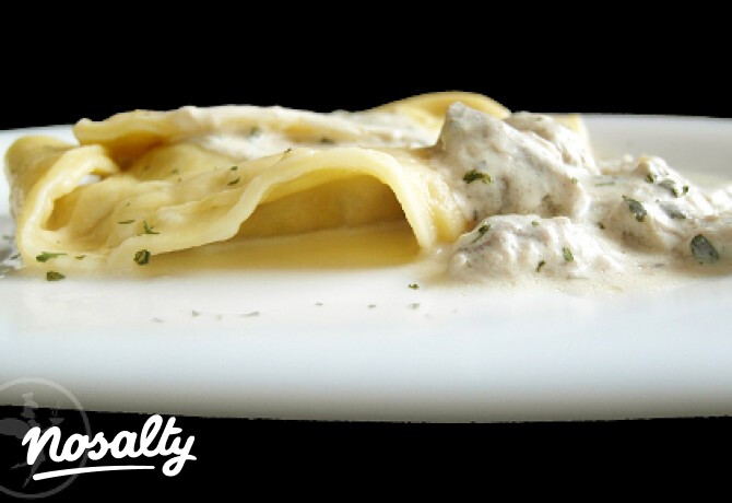 Őzlábgombás ravioli