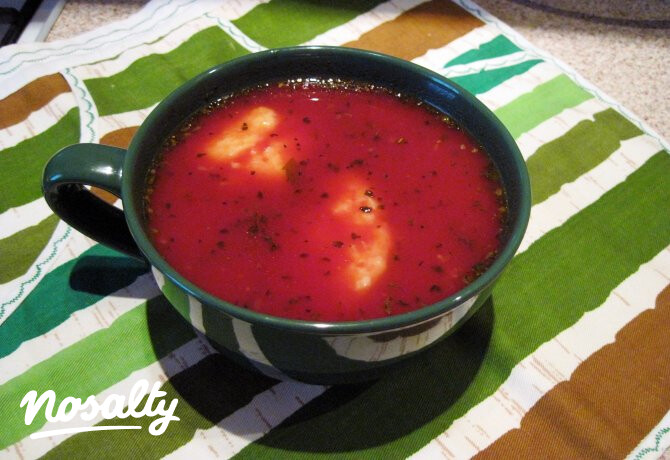Paradicsomleves parmezános galuskával