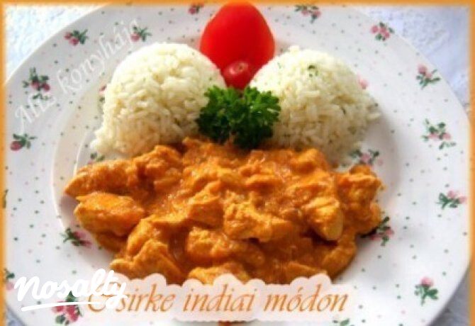 Curry-s csirke indiai módon