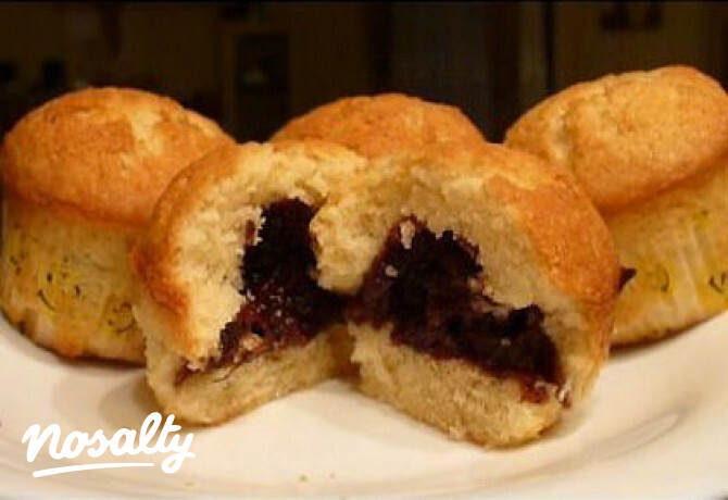 Mogyorókrémmel töltött muffin