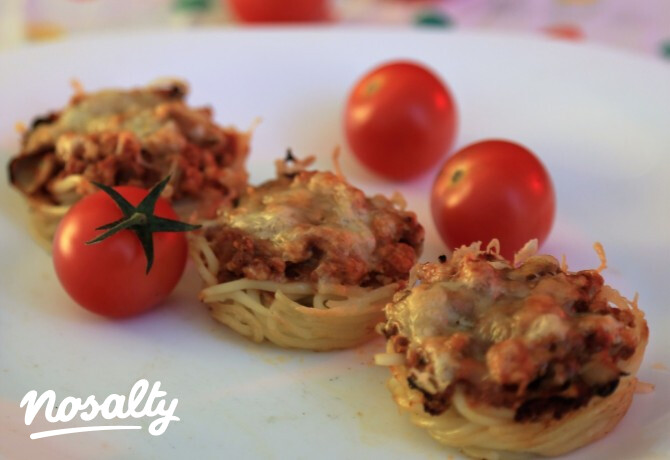 Bolognai spagetti muffin sütőben