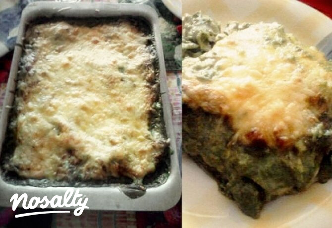 Spenótos-csirkés lasagne