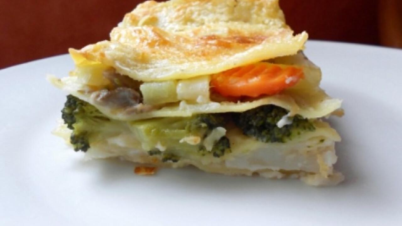Zöldséges-gombás lasagne