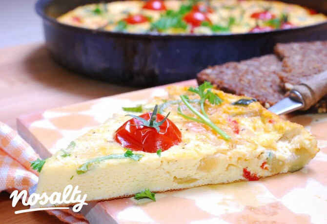 Fokhagymás zöldséges frittata