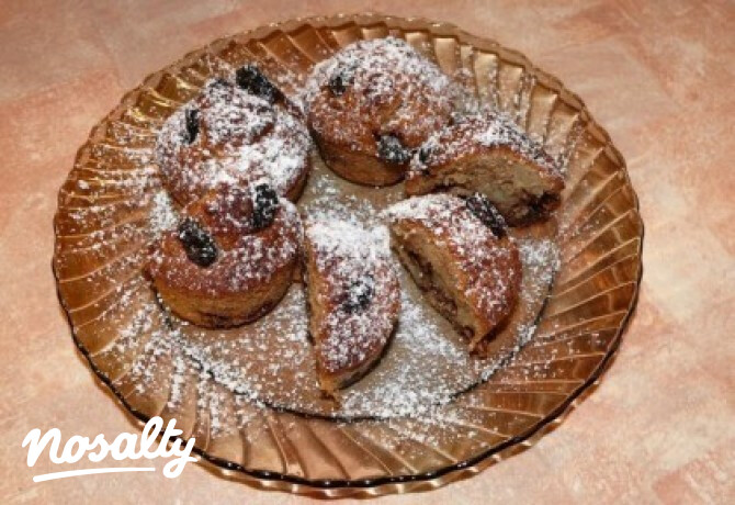 Fahéjas-áfonyás-banános muffin