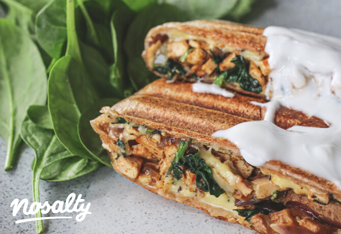 Sajtos-spenótos vegán tortilla