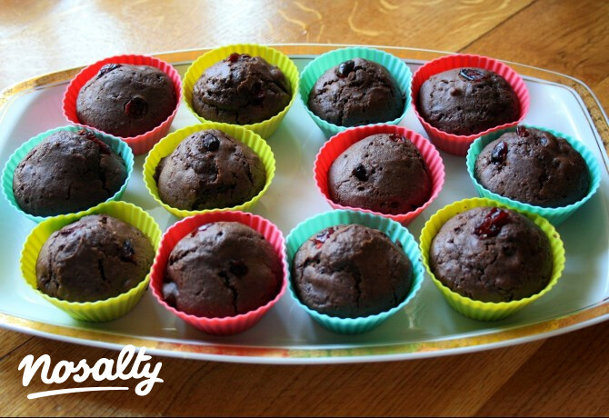 Csokoládés-áfonyás muffin
